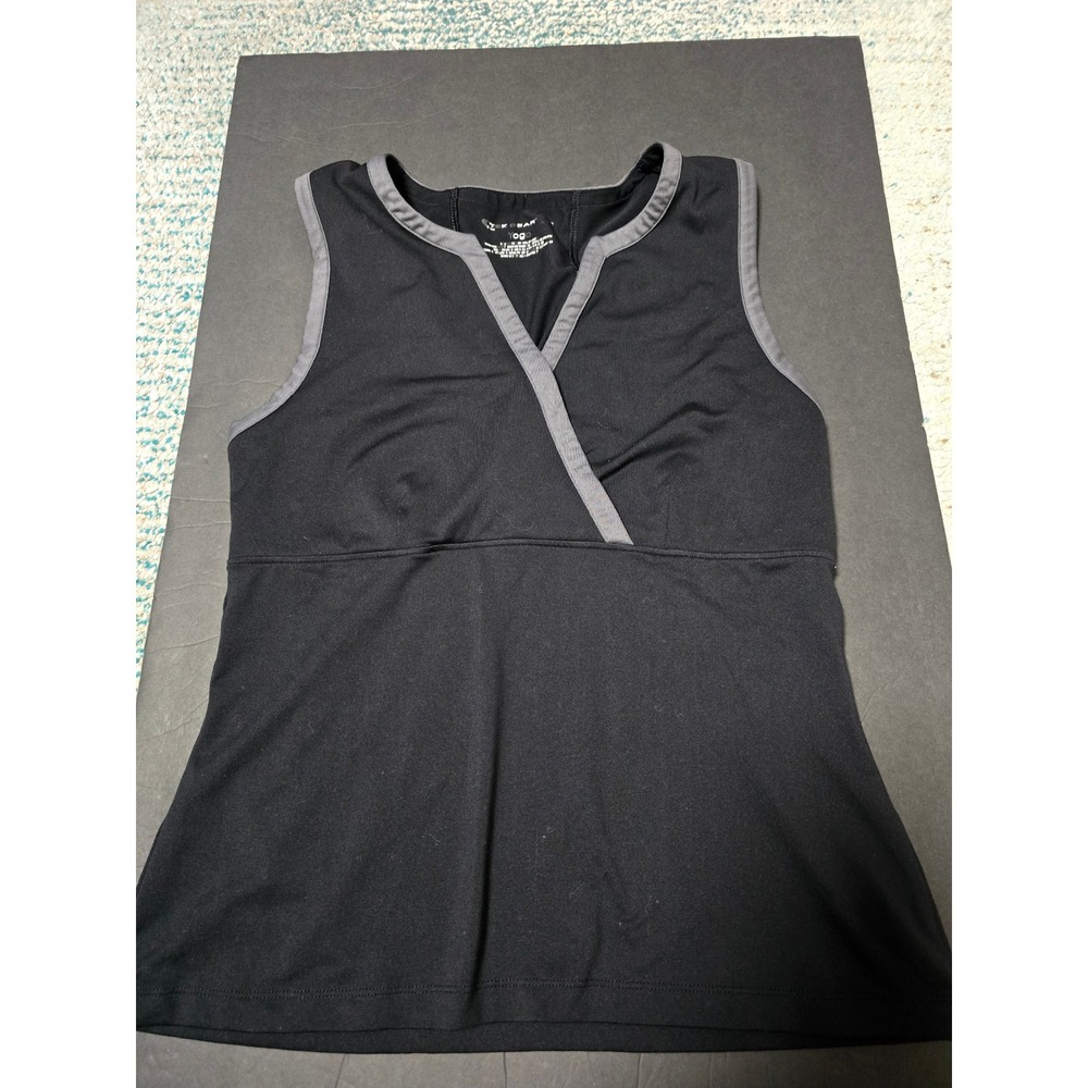 Black Yoga Tank Top Sleeveless Athletic Activewear Workout Crossover (A)